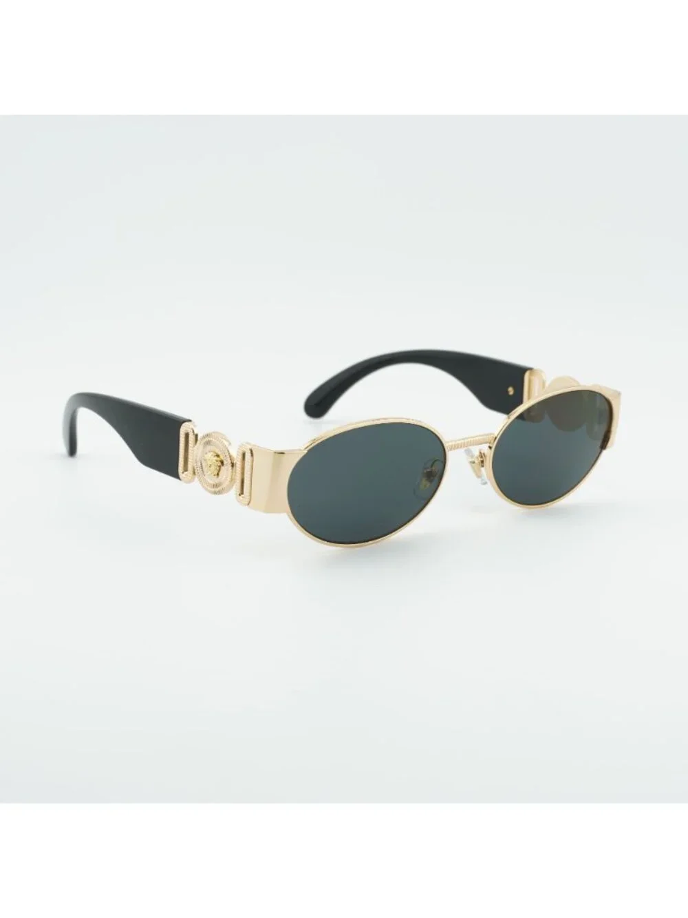 Versace VE2299 1002/87 Sunglasses Gold Oval Frame, Grey Lenses